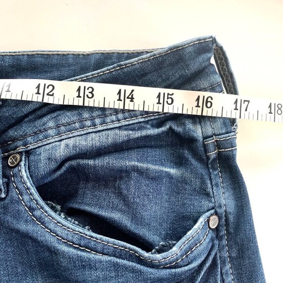 Departwest Nomad Mens Straight Leg Jeans Stretch 31W X 32R Dark Wash Distressed - Picture 8 of 11